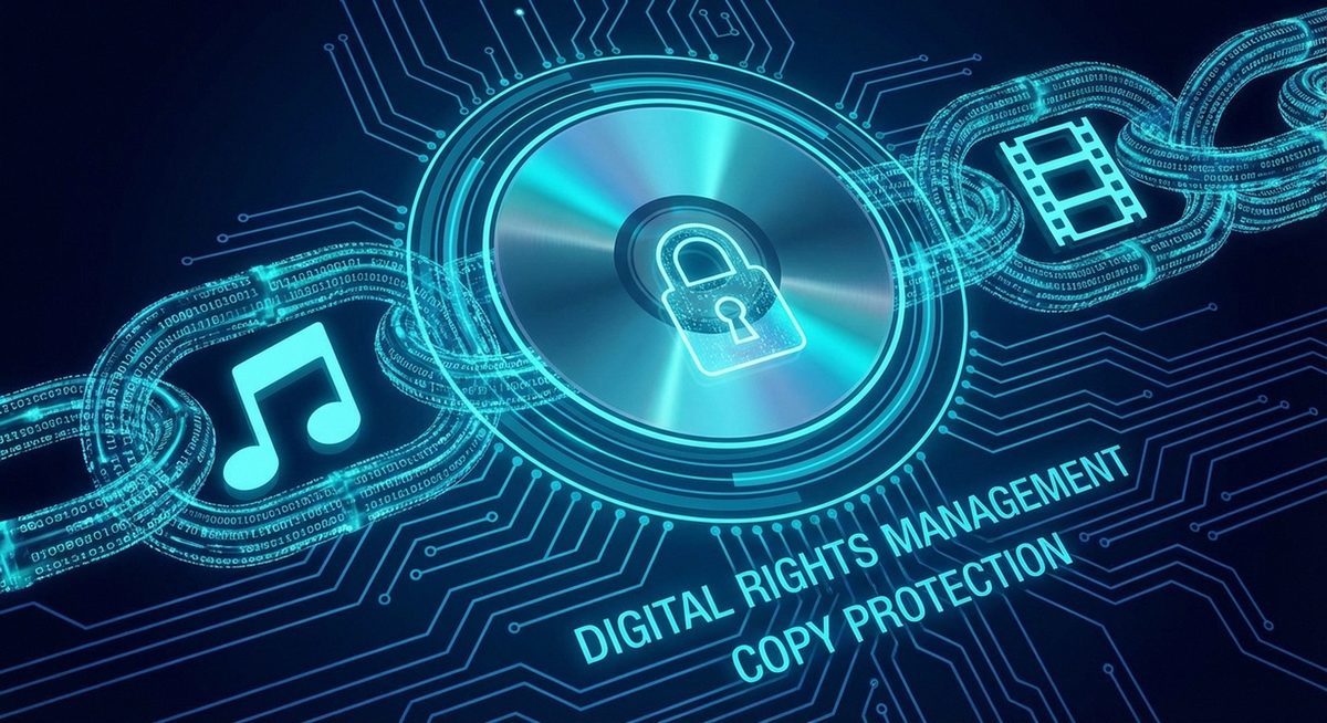Digitales Schloss als Symbol für DRM und Kopierschutz